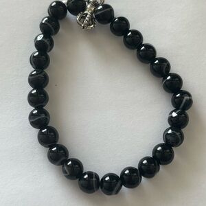 Elegant Black Agate Beaded bracelet